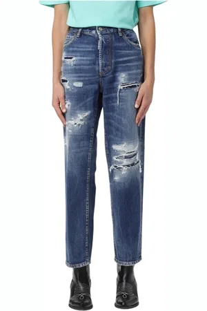 Dsquared2 Jeans, Dames, Blauw, S, Katoen, Stijlvolle Distressed Jeans