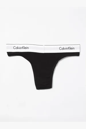 Calvin Klein Ondergoed, Dames, Zwart, M, Katoen, Zwarte katoenen stretch string ondergoed