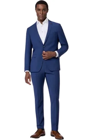 Roy Robson Pakken, Heren, Blauw, XL, Wol, Stretch Wollen Blend 2-Knoop Pak