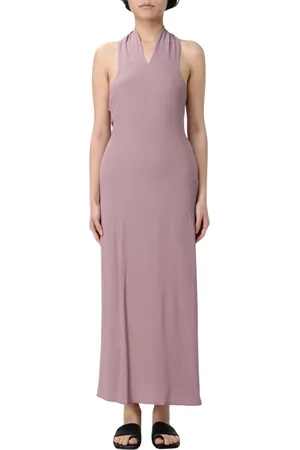 FEDERICA TOSI Kleedjes, Dames, Roze, XS, Rode Halternek Maxi Jurk