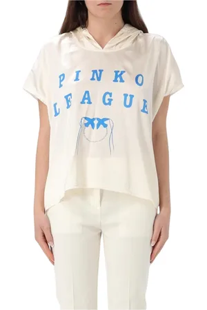 Pinko Sweatshirts & Hoodies, Dames, Wit, S, Mouwloze top met kantdetail