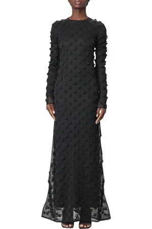 Sportmax Kleedjes, Dames, Zwart, L, Elegante Geplooide Midi Jurk