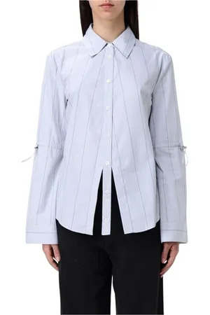 Pinko Blouses & Shirts, Dames, Grijs, 2Xs, Gestreepte Tie Cuff Shirt