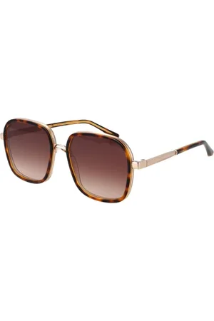 Sandro Accessoires, Dames, Bruin, ONE Size, Bruine Vierkante Zonnebril met Blauwfilter