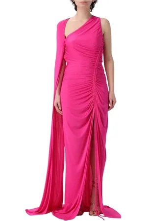 DEL CORE Kleedjes, Dames, Roze, M, Fuchsia One-Shoulder Maxi Jurk