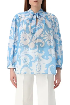 Etro Blouses & Shirts, Dames, Blauw, M, Blauwe Paisley Print Blouse