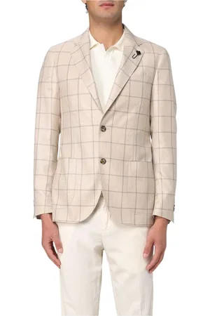 LARDINI Jassen, Heren, , M, Leer, Geruite Blazer voor Mannen