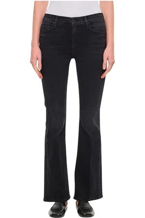 Mother Jeans, Dames, Zwart, W27, Katoen, Zwarte high-waisted flare jeans