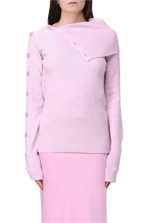 Patrizia Pepe Truien, Dames, Roze, S, Roze Gebreide Trui, Elegante Stijl