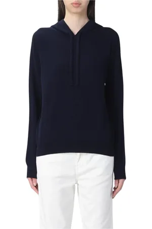 FAY Sweatshirts & Hoodies, Dames, Blauw, S, Blauwe Cashmere Hoodie Relaxte Pasvorm