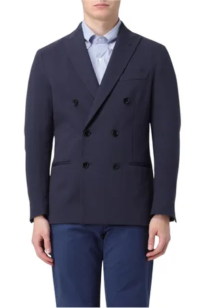 FAY Jassen, Heren, Blauw, M, Navy Double-Breasted Blazer