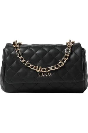 Liu Jo Tassen, Dames, Zwart, ONE Size, Leer, Gewatteerde Ketting Crossbody Tas