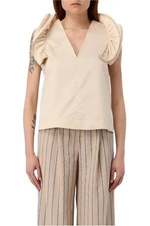 Kaos Blouses & Shirts, Dames, , S, Katoen, Elegant Gerimpelde Blouse Top