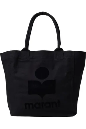 Isabel Marant Tassen, Dames, Zwart, ONE Size, Zwarte Canvas Schoudertas Stijlvol