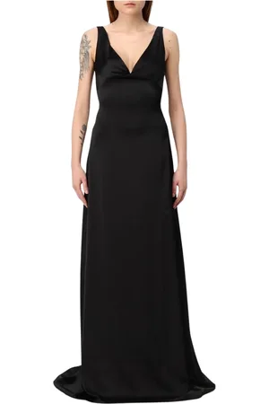 Dsquared2 Kleedjes, Dames, Zwart, S, Elegante Zwarte Maxi Jurk Vrouw