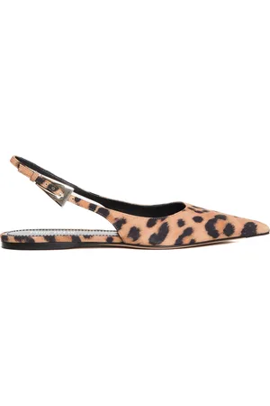 PARIS TEXAS Schoenen, Dames, Veelkleurig, 36 EU, Leopard Print Slingback Flats
