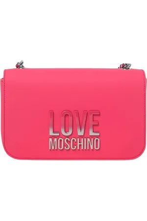 Moschino Tassen, Dames, Rood, ONE Size, Witte Crossbody Tas met Verstelbare Band