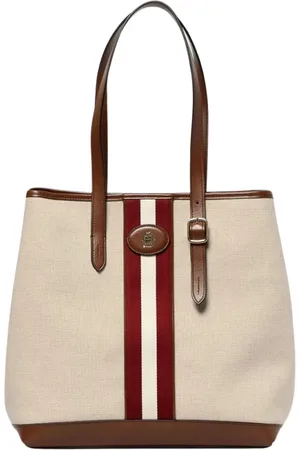 Bally Tassen, Dames, , ONE Size, Leer, Canvas Leren Tote Tas