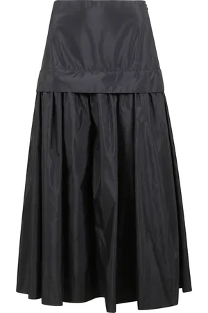 Rohe Rokken, Dames, Zwart, L, Taffeta Geplooide Lange Jurk