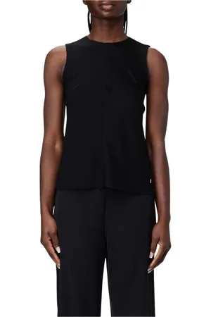 Ami Tops, Dames, Zwart, XS, Zwarte Mouwloze Top Stijlvolle Toevoeging