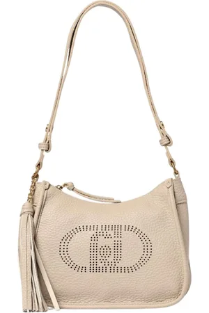 Liu Jo Tassen, Dames, , ONE Size, Leer, Oranje Leren Crossbody Tas met Kwastje