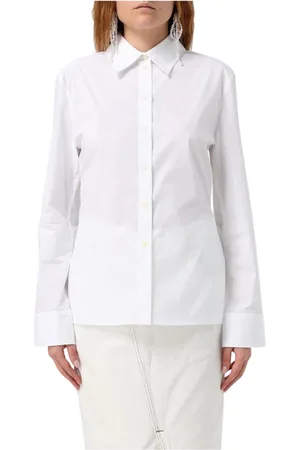 Jacquemus Blouses & Shirts, Dames, Wit, M, Katoen, Elegante Poplin Shirt in Wit