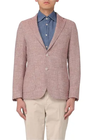HUGO BOSS Jassen, Heren, Oranje, 3Xl, Oranje Single-Breasted Jas met Revers