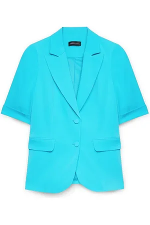 Fiorella rubino Jassen, Dames, Blauw, 4Xl, Polyester, Blazer met korte mouwen