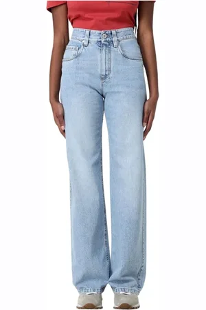 Brunello Cucinelli Jeans, Dames, Blauw, M, Tijdloze Blauwe Wide Leg Jeans
