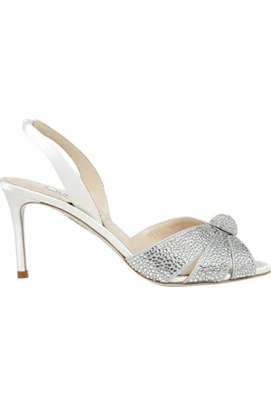 Aquazzura Schoenen, Dames, Grijs, 37 EU, Flirt Sandaal met Elastische Band