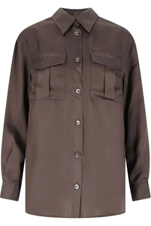Aspesi Blouses & Shirts, Dames, Bruin, 3Xs, Bruine Klassieke Overhemd