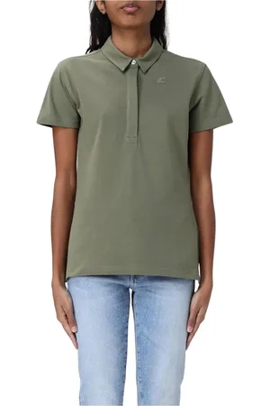 K-Way Tops, Dames, Groen, 2Xl, Katoen, Elegant Violet Polo Shirt