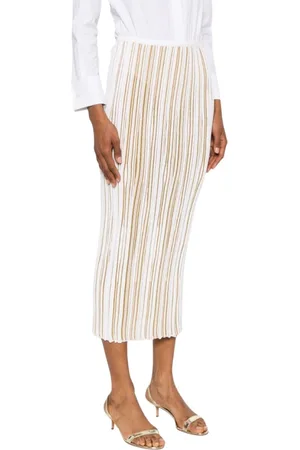 Giambattista Valli Rokken, Dames, Wit, S, Gestreepte Gebreide Midi Rok