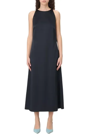 HUGO BOSS Kleedjes, Dames, Blauw, M, Elegante Perzik Boss Jurk