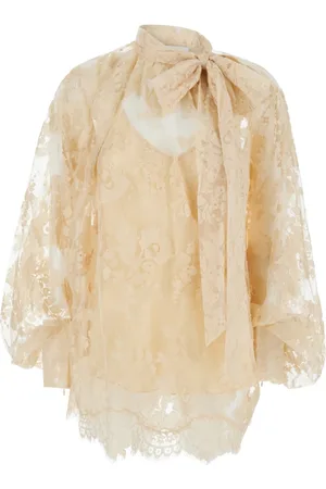 ZIMMERMANN Blouses & Shirts, Dames, , S, Katoen, Blouse met Strik en Kant