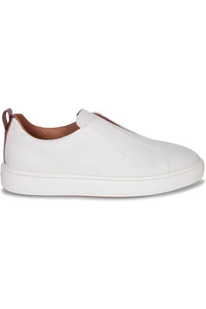 santoni Schoenen, Heren, Wit, 42 EU, Leer, Witte Victory Grain Sneakers