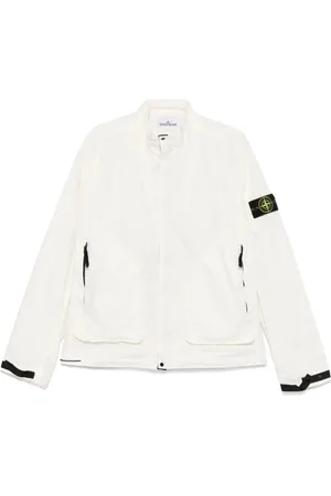 Stone Island Jassen, Heren, Wit, XL, Witte Jas Stijlvol en Comfortabel