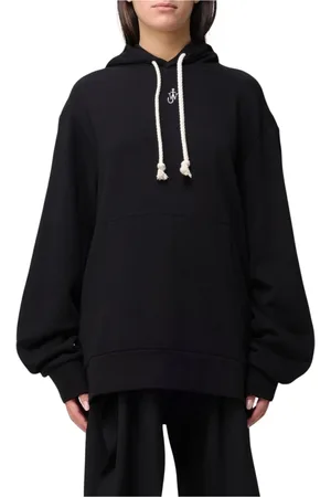 J.W.Anderson Sweatshirts & Hoodies, Dames, Zwart, S, Katoen, Witte Katoenen Hoodie