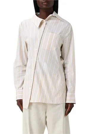 Jacquemus Blouses & Shirts, Dames, , S, Katoen, Gestreept katoenen overhemd losse pasvorm