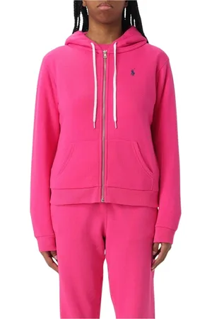 Ralph Lauren Sweatshirts & Hoodies, Dames, Roze, L, Katoen, Blauwe Zip Up Hoodie Sweatshirt