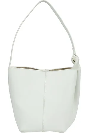 J.W.Anderson Tassen, Dames, Wit, ONE Size, Leer, Kleine Corner Bucket Schoudertas