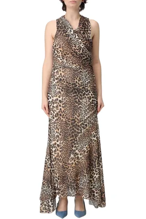 Ganni Kleedjes, Dames, , S, Luipaardprint Maxi Jurk