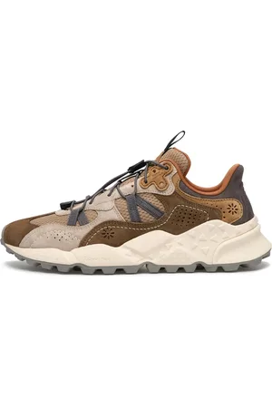 Flower Mountain Schoenen, Heren, Bruin, 45 EU, Suede and fabric sneakers Tiger Hill MAN