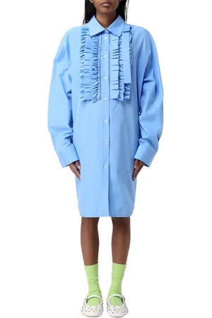 Msgm Kleedjes, Dames, Blauw, S, Blauwe Elegante Midi Jurk Vrouwen