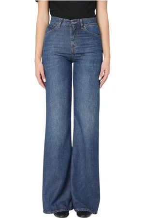 Dondup Jeans, Dames, Blauw, W29, Stijlvolle Blauwe Wide Leg Jeans
