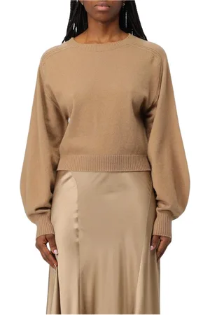 Alberta Ferretti Truien, Dames, , S, Kasjmier, Crew Neck Pullover Sweater