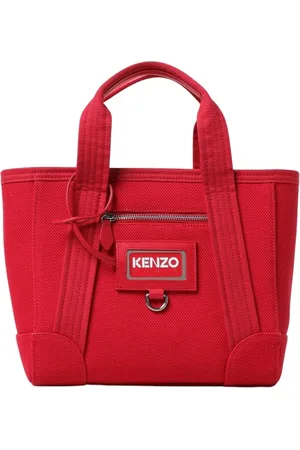 Kenzo Tassen, Dames, Rood, ONE Size, Katoen, Rode Canvas Tote Tas