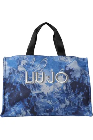 Liu Jo Tassen, Dames, Blauw, ONE Size, Blauwe Bloemen Tote Tas