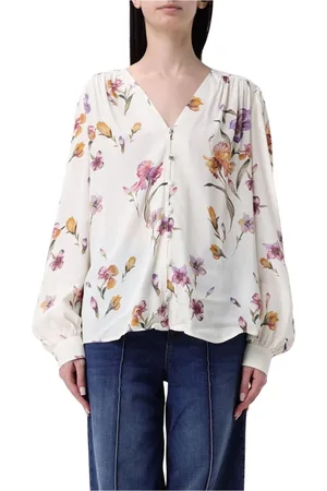 Twin-Set Blouses & Shirts, Dames, Wit, 2Xl, Elegante Bloemenblouse