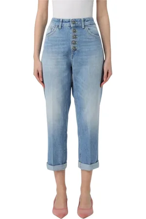 Dondup Jeans, Dames, Blauw, W26, Denim, Relaxed Fit Korte Jeans